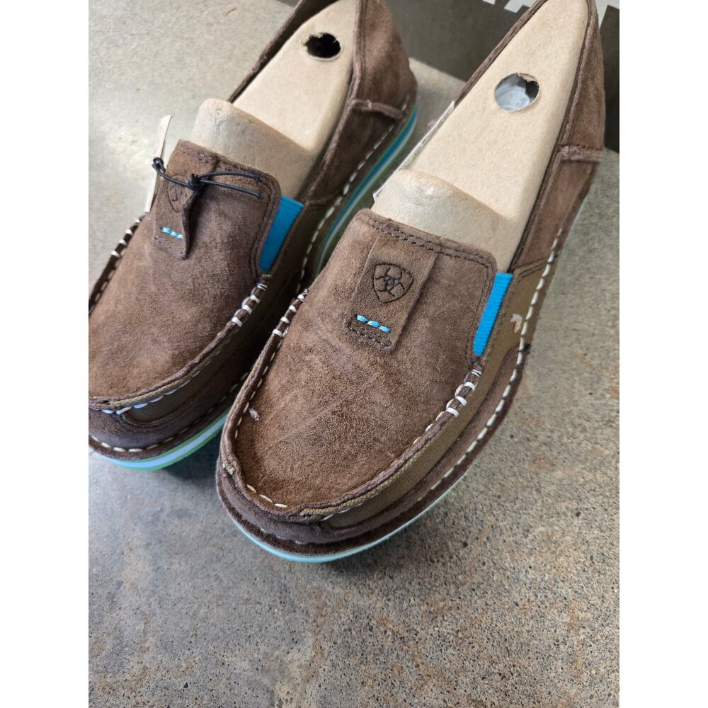Ariat Cruiser Brown Suede Blue Green Slip On Loafers NIB Women's Size 6B - Picture 4 of 7